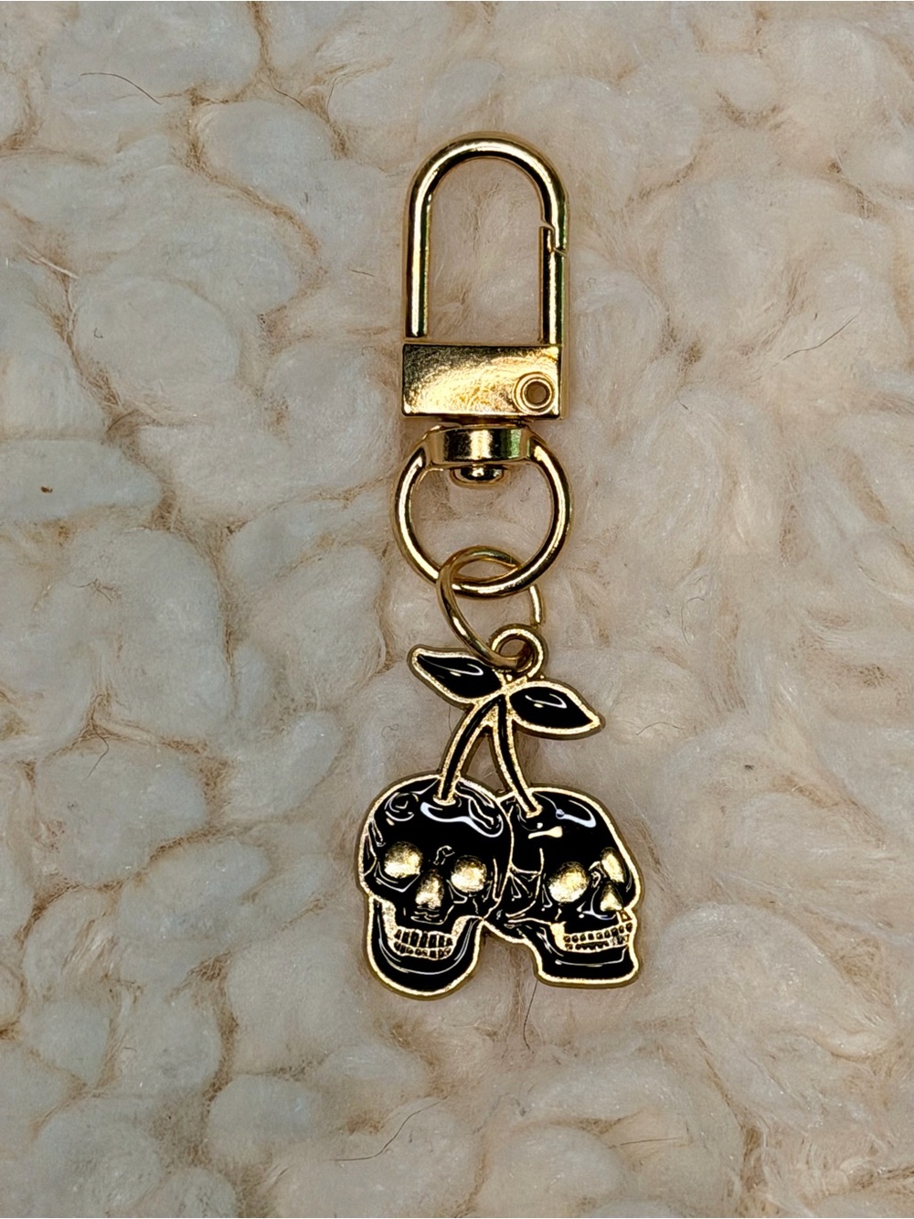 LOT OF 4 NWT Spooky Halloween Bag Charms Skull Cherries Ghost Bat Skeleton Set - Picture 8 of 14